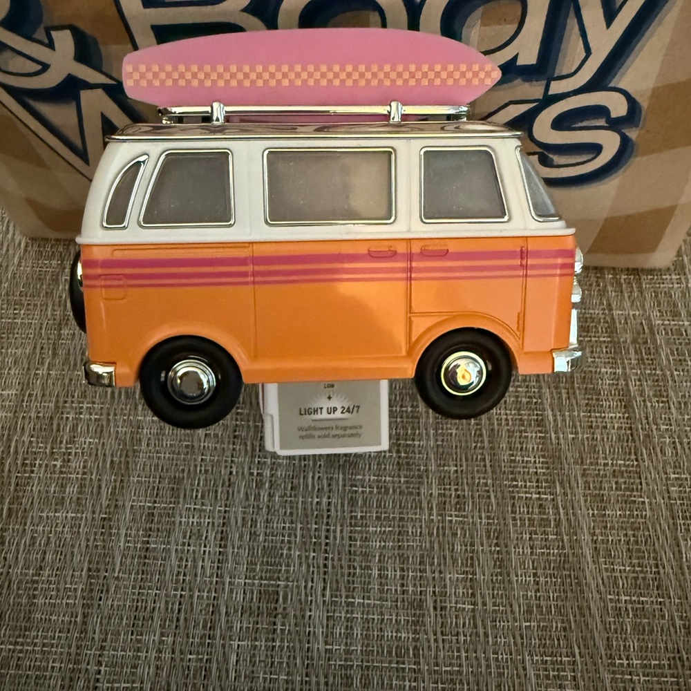 Orange and Pink Toy Van Night Light